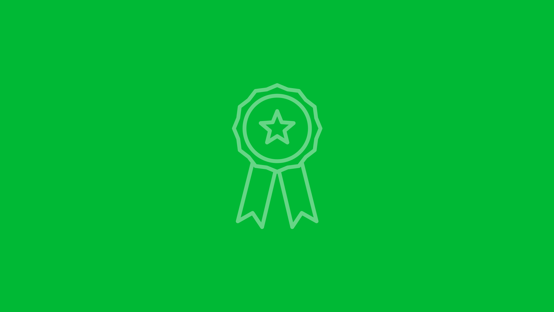 Award ribbon icon with a dark green geometric background