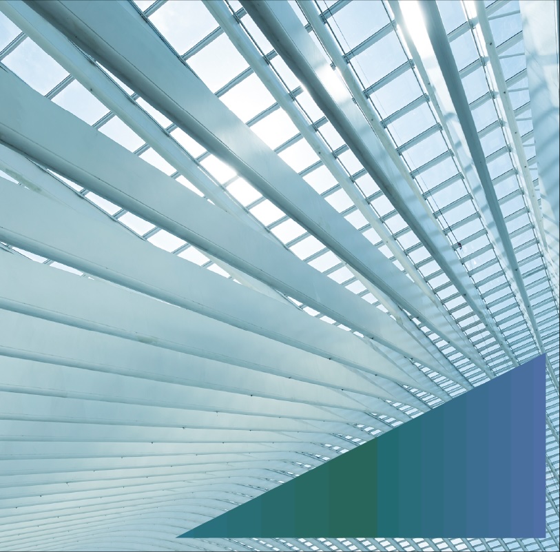 Curved roof with glass panels